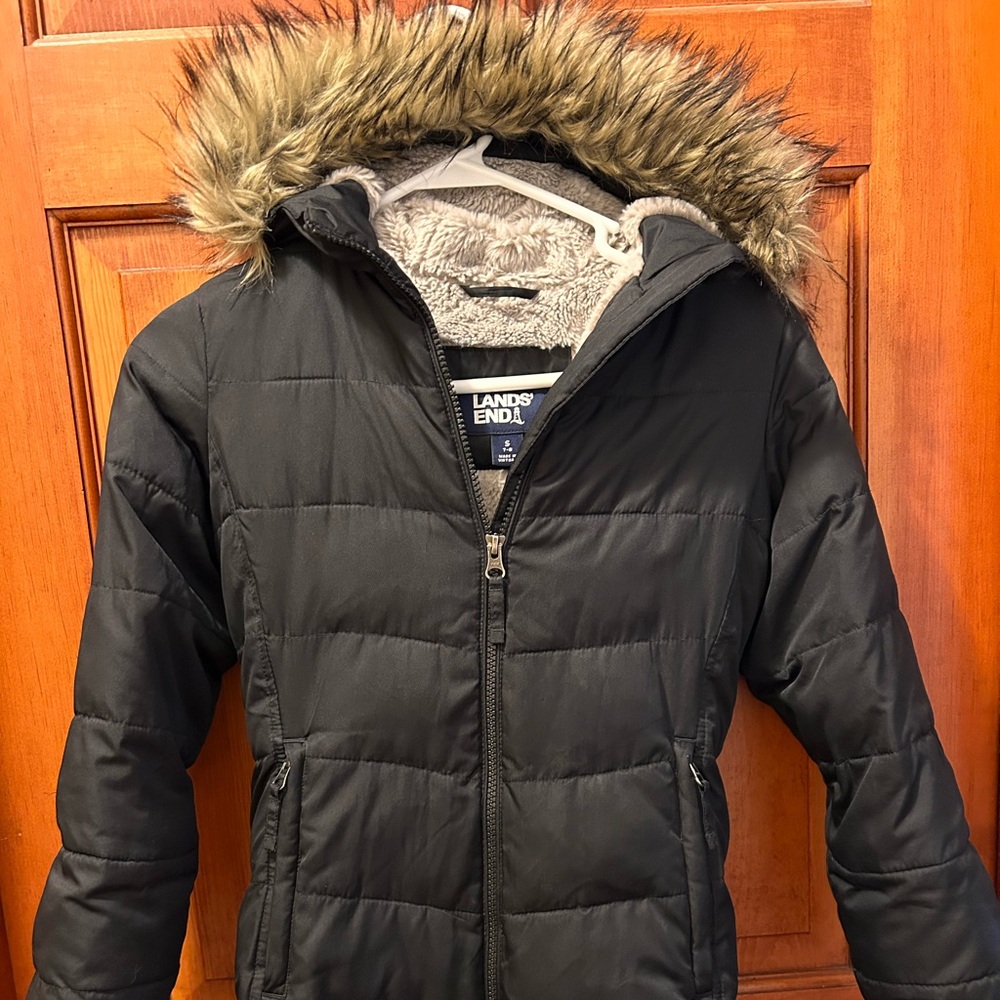 Lands’ End Girls Fleece Lined Coat